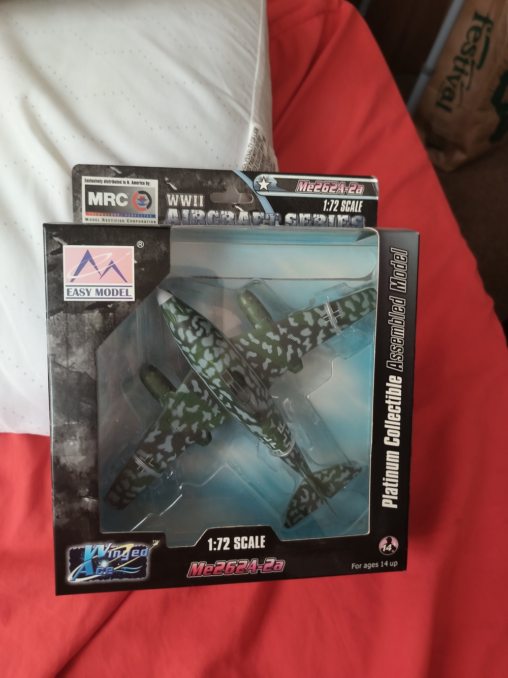 Easy Model WWII Me262A-2a 1:72 Scale Diecast Jet - Green Camo